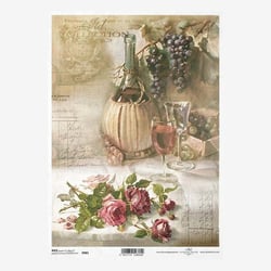 1 feuille de papier de riz 21 x 29,7 cm Itd Collection ROSE VIN RAISIN 981
