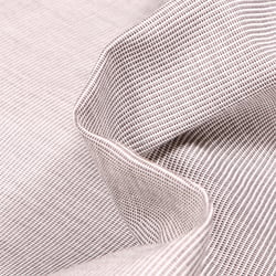 Tissu Toile extérieure Dralon Grande largeur Fines rayures beige sur fond Blanc