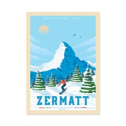 Affiche 30x40 cm - Zermatt - Olahoop Travel Posters