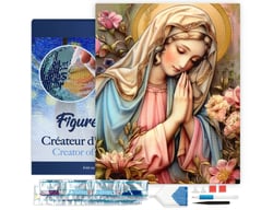 Diamond Painting Broderie Diamant Figured’Art 40x50cm toile tendue sur châssis en bois - diamants carrés - Sainte Vierge Marie