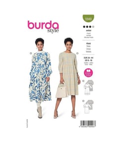 Patron Burda 5948 - Robe taille haute et encolure ronde du 36 au 46 (FR) taille n°FR 36-46