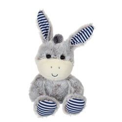 Peluche - Peluche Les marinières - âne gris rayures bleues - 24 cm
