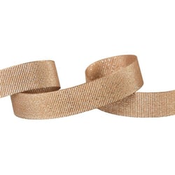 Bobine 25m gros grain métallisé beige foncé 15mm