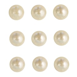 Demi-perles en plastique, autocollants, 2 mm, 160 pces, crème