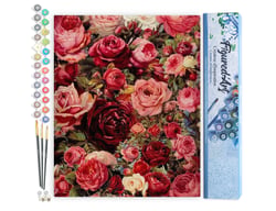 Peinture par Numéro Figured'Art - Fleurs Romantiques - Kit de Loisir Créatif DIY Numéro d'Art Complet - 40x50cm sans châssis en bois