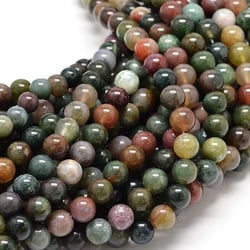Fil de 60 perles ronde pierre naturelle fabrication bijoux AGATE INDIENNE 6mm