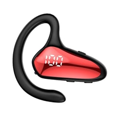 Ecouteurs Bluetooth Affichage LED Réduction Bruit Étanche Confortables 10m Rouge YONIS