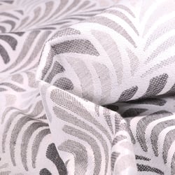 Tissu Toile jacquard Janis gris grande largeur sur fond Blanc