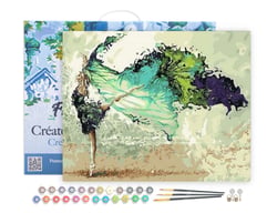 Peinture par Numéro Figured'Art avec Cadre - Ballerine Moderne - Kit de Loisir Créatif DIY Numéro d'Art Complet - 40x50cm toile tendue sur châssis