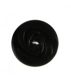Carte de 3 boutons stries noir 23mm - Distrifil Noir