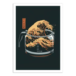 Affiche 30 x 40 cm - The great wave of Black coffee - Elan Harris