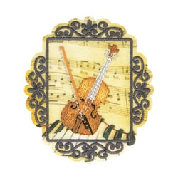 Ecusson thermocollant vintage violon 6cm x 5cm