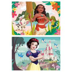 2 puzzles en bois disney princess : vaiana et blanche neige 2 x 50 pieces - dessin anime - educa - 19961