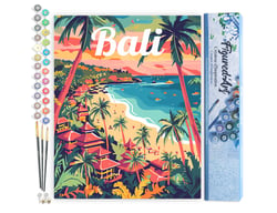 Peinture par Numéro Figured'Art - Affiche de voyage Bali - Kit de Loisir Créatif DIY Numéro d'Art Complet - 40x50cm sans châssis en bois