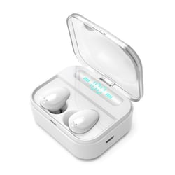 Ecouteurs Bluetooth Sans Fil Avec Boîtier De Charge Et Affichage Numérique Blanc YONIS