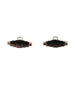 Bouton buchette simili cuir 48mm marron