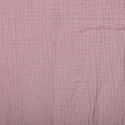 Tissu Double gaze de coton uni Vieux rose - Au mètre