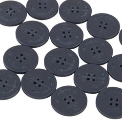 Lot de 3 boutons 4 trous ancre bleu marine