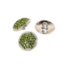 Bouton strass vert 17mm
