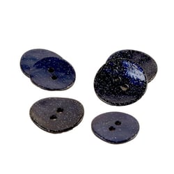 Lot de 3 boutons nacre paillettes bleu marine