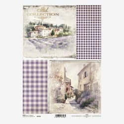 1 feuille de papier de riz 21 x 29,7 cm Itd Collection VILLAGE PROVENCALE 2238