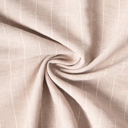 Tissu Polyviscose Lin lavé Clémence fines rayures Blanc sur fond Naturel