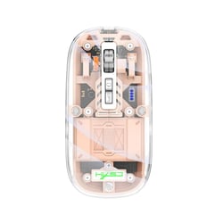 Souris Gaming Sans Fil Transparente Haute Précision Rechargeable 2400DPI Rose Rose YONIS