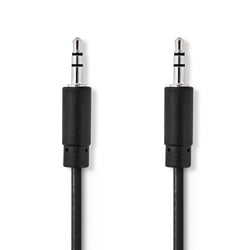 Nedis Câble audio jack stéréo 1 m mâle vers mâle compact Noir