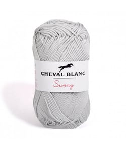 Pelote de coton à tricoter SUNNY UNI - Cheval blanc - PPSC 71 Gris