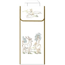 LUC - Sac à pain en coton écru Cerf et biche