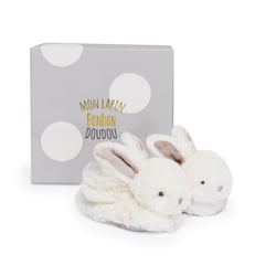 Chaussons Lapin Bonbon taupe 0-6 mois - Doudou et Compagnie