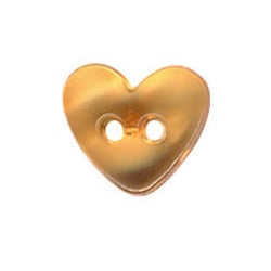 Bouton Coeur translucide couleur Orange 9mm