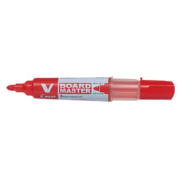 Lot de 10 Marqueurs pour tableau blanc V BOARD MASTER Pointe Ogive Moyenne Rouge PILOT