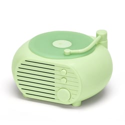Enceinte Bluetooth Rétro Vinyle Sans Fil Son Surround Puissant Vert Vert YONIS