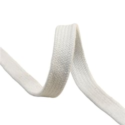 Bobine 20m tresse tubulaire plate coton 15mm gris clair