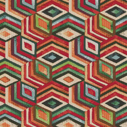 Tissu Jacquard d'ameublement Dada géométrique sur fond Multicolore