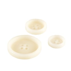 Lot de 3 boutons corozo 4 trous Ivoire