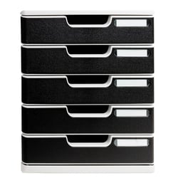 Module de classement Modulo Office 5 tiroirs fermés - Noir - Exacompta