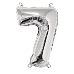Ballon Chiffre 7, 40cm, 1pce. , argent