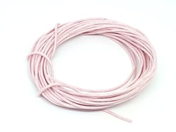4 Mètres de Fil CORDON COTON CIRE Rose Clair diamètre 1 mm - création bijoux perles