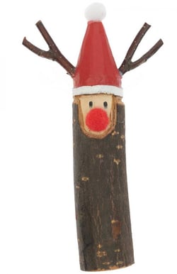Figurine Renne en bois 7 x 12.5cm - Rico Design - Rouge