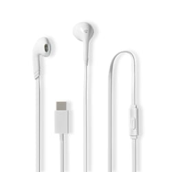 Nedis Écouteurs Filaires 3.5mm avec Micro et Contrôle du Volume 1.2m Blanc