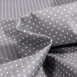 Tissu Coton enduit Petits pois blancs sur fond Gris foncé