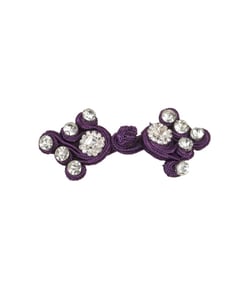 Brandebourg textile strass 75mm violet lilas