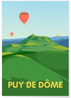 Poster ville - Puy-de-Dôme | A3 : 29,7x42cm