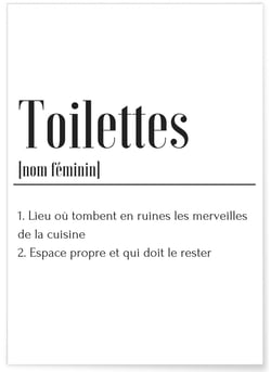 Affiche Définition Toilettes | A3 : 29,7x42cm