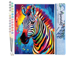 Peinture par Numéro Figured'Art - Zèbre Coloré Abstrait - Kit de Loisir Créatif DIY Numéro d'Art Complet - 40x50cm sans châssis en bois