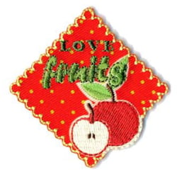 Ecusson thermocollant Love fruits 5x5cm
