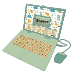 Ordinateur éducatif bilingue dinosaure avec 124 activités (EN/FR)