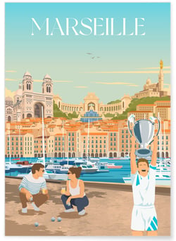 Affiche ville Marseille 6 Mix | A3 : 29,7x42cm